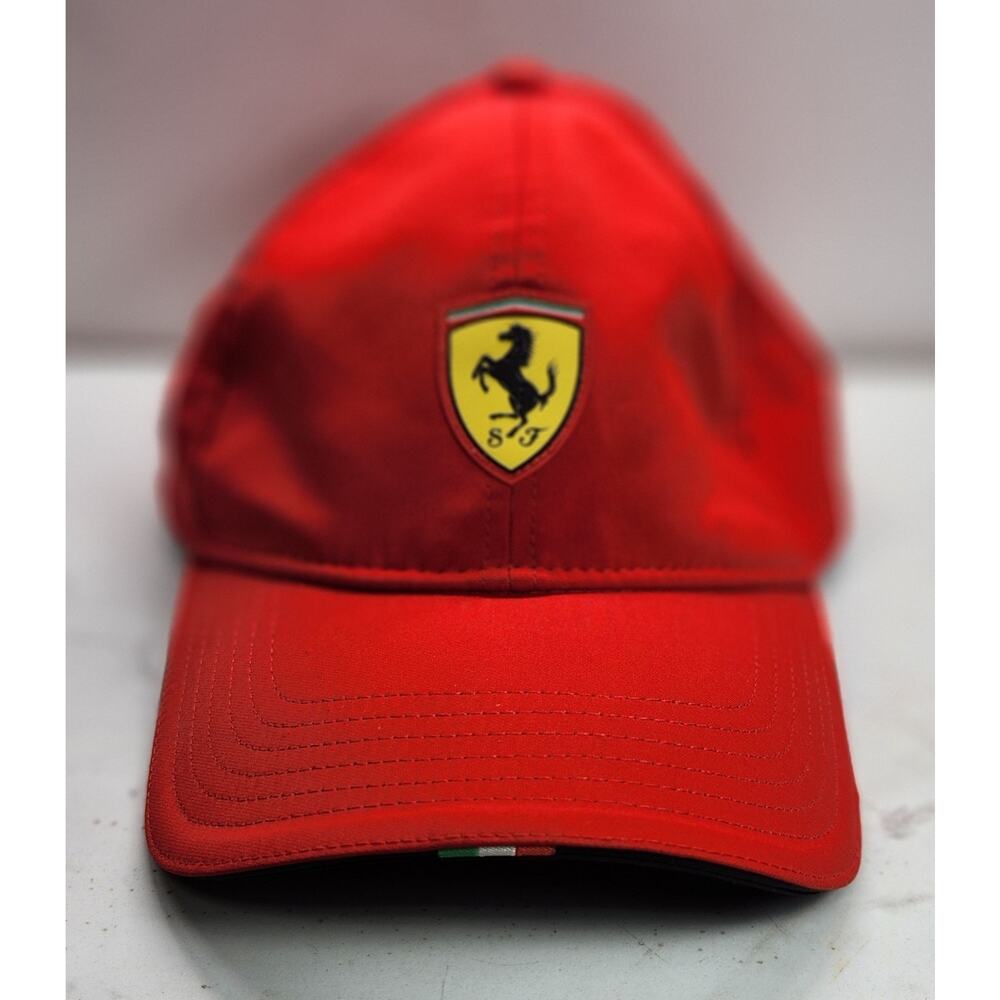 Vintage Ferrari x Puma 1999 Ferrari Logo Fitted Hat, Red/Italian Flag, Size L/XL